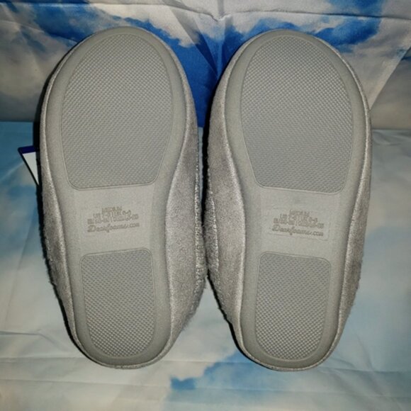 Dearfoam GRAY In/Out Memory No Sweat Comfort Foam Slippers M 7-8 NEW - Picture 4 of 7